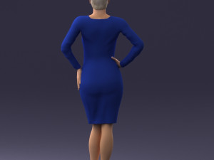 woman blue dress 0323 3d print ready 3D-printmodel