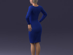 woman blue dress 0323 3d print ready 3D-printmodel