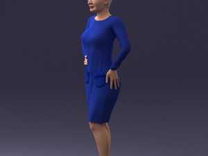 woman blue dress 0323 3d print ready 3D-printmodel