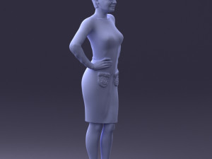 woman blue dress 0323 3d print ready 3D-printmodel