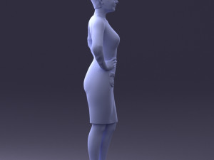woman blue dress 0323 3d print ready 3D-printmodel