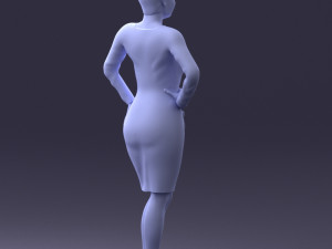 woman blue dress 0323 3d print ready 3D-printmodel