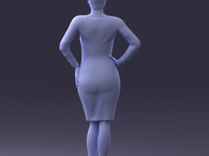 woman blue dress 0323 3d print ready 3D-printmodel