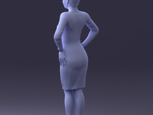 woman blue dress 0323 3d print ready 3D-printmodel