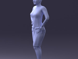 woman blue dress 0323 3d print ready 3D-printmodel