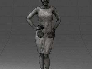 woman blue dress 0323 3d print ready 3D-printmodel