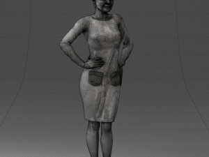 woman blue dress 0323 3d print ready 3D-printmodel