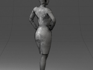woman blue dress 0323 3d print ready 3D-printmodel