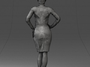 woman blue dress 0323 3d print ready 3D-printmodel