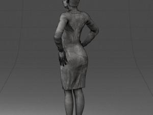 woman blue dress 0323 3d print ready 3D-printmodel