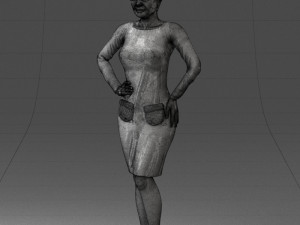 woman blue dress 0323 3d print ready 3D-printmodel