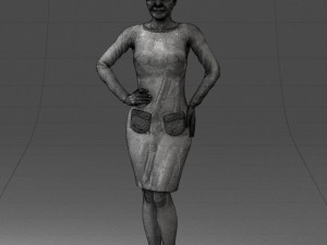 woman blue dress 0323 3d print ready 3D-printmodel
