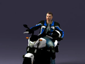 man on motorcycle 0527 3D Model
