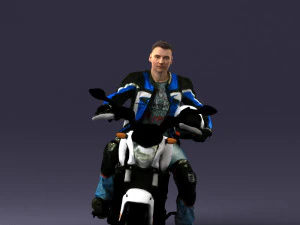 man on motorcycle 0527 3D Model
