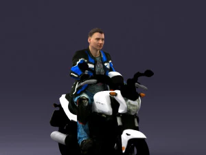 man on motorcycle 0527 3D Model