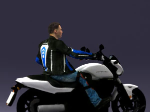 man on motorcycle 0527 3D Model