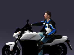 man on motorcycle 0527 3D Model