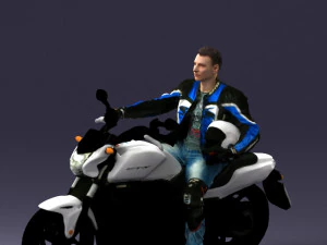 man on motorcycle 0527 3D Model