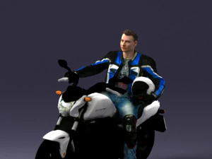 man on motorcycle 0527 3D Model