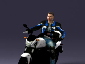 man on motorcycle 0527 3D Model