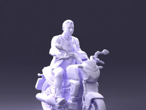 man on motorcycle 0527 3D Model