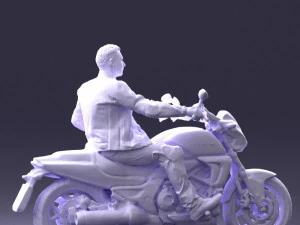 man on motorcycle 0527 3D Model