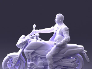 man on motorcycle 0527 3D Model