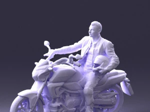 man on motorcycle 0527 3D Model
