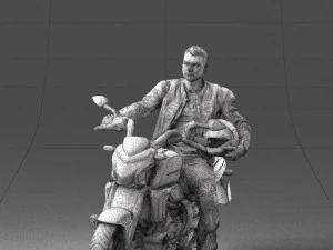 man on motorcycle 0527 3D Model