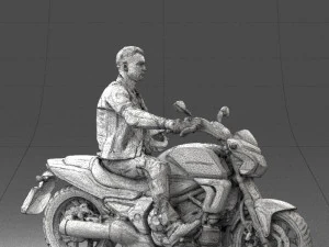 man on motorcycle 0527 3D Model