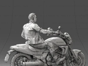 man on motorcycle 0527 3D Model