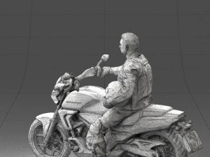 man on motorcycle 0527 3D Model