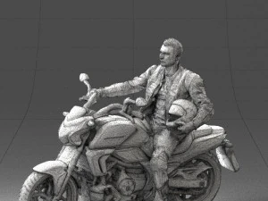 man on motorcycle 0527 3D Model