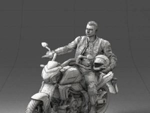 man on motorcycle 0527 3D Model