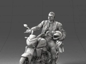 man on motorcycle 0527 3D Model