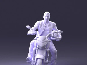 man on motorcycle 0227 3d print ready 3D Print Model