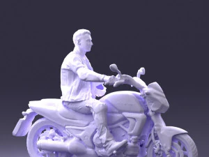 man on motorcycle 0227 3d print ready 3D Print Model