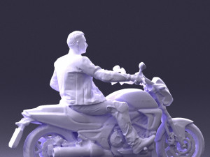 man on motorcycle 0227 3d print ready 3D Print Model