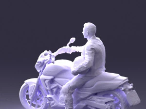 man on motorcycle 0227 3d print ready 3D Print Model
