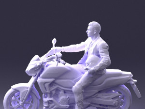 man on motorcycle 0227 3d print ready 3D Print Model