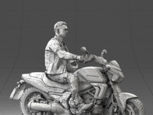 man on motorcycle 0227 3d print ready 3D Print Model