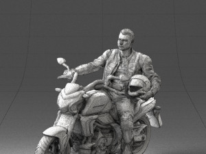 man on motorcycle 0227 3d print ready 3D Print Model