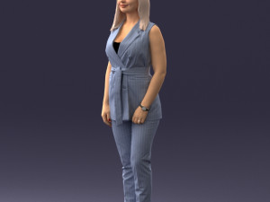 000307 Business Woman in Light Blue Suit 1112 3dp 3D Print Model