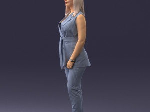 000307 Business Woman in Light Blue Suit 1112 3dp 3D Print Model