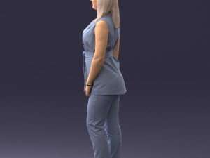 000307 Business Woman in Light Blue Suit 1112 3dp 3D Print Model