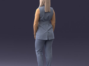 000307 Business Woman in Light Blue Suit 1112 3dp 3D Print Model