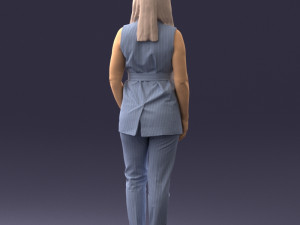 000307 Business Woman in Light Blue Suit 1112 3dp 3D Print Model