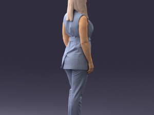 000307 Business Woman in Light Blue Suit 1112 3dp 3D Print Model