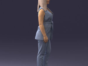 000307 Business Woman in Light Blue Suit 1112 3dp 3D Print Model