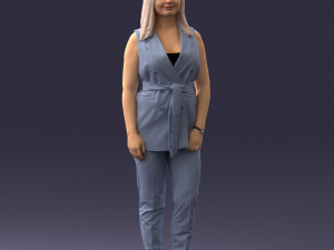 000307 Business Woman in Light Blue Suit 1112 3dp 3D Print Model